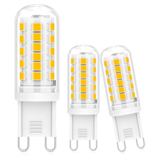 G9 LED Warmweiß Dimmbar 2700K,LED Leuchtmittel 3W entspricht 40W-50W Halogenlampe,G9 Glühbirne 480 Lumen, kein Flackern,Enegiesparende kleine Birne, AC220-240V, 3er Pack von Bigzom