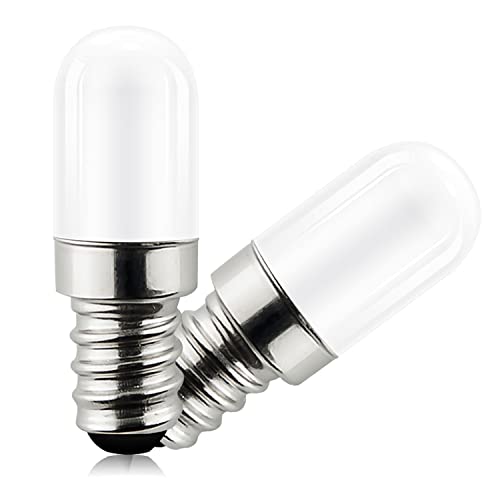 LED Kühlschranklampe E14 LED Lampen,Kühlschranklampe 1.5w LED E14 Kühlschrank Lampe Ersatz für 15W Halogenlampen Warmweiß 3000K,135 Lumen,für 360° Abstrahlwinkel,Kühlschranklampe Led,220-240VAC,2 Pack von Bigzom