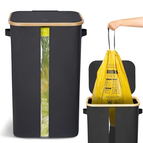 Biigdan 100L Gelber Sack Ständer mit Deckel, Visualisierung Mülleimer Gelber Sack, Stabiler Ständer Ggelber Sack, Müllsackständer, Mülltrennsystem Küche, Schwarz Biigdan 100L Gelber Sack Ständer mit Deckel, Visualisierung Mülleimer Gelber Sack, Stabiler Ständer Ggelber Sack, Müllsackständer, Mülltrennsystem Küche, Schwarz von Biigdan