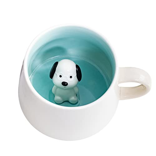 3D Tasse mit Hund, 3d Tier Tasse, Tasse aus Keramik 12oz Handgemachte Figur Milch Tasse, Lustige Geschenke für frauen Freunde Kinder Mädchen Frau Geburtstagsgeschenk(Hund) von Biigming