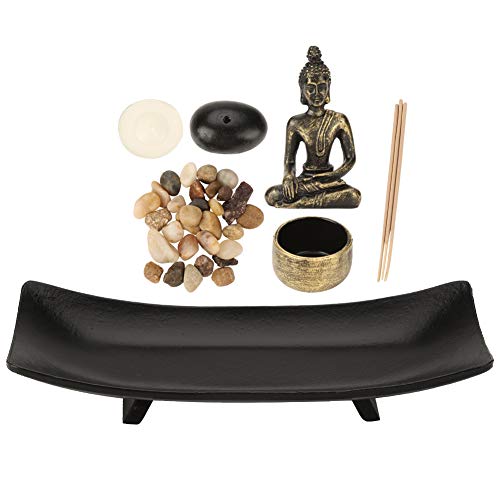 1 Satz Tabletop Buddha Statue Zen Buddhismus Kerzenhalter Weihrauchhalter Brenner Set für Home Office Tischdekoration von Biitfuu