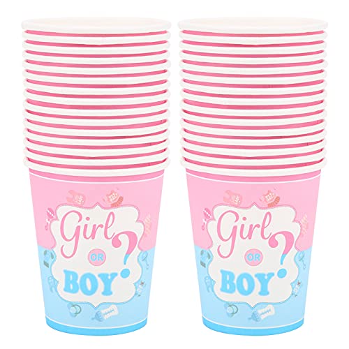 Biitfuu 30 Stück Party Pappbecher, Rosa Blaue Tassen Partybedarf für Party Picknick BBQ Reise Event von Biitfuu