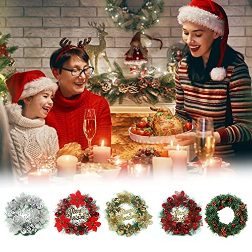 Biitfuu 300 Mm Runde Garland Umweltfreundliche H-anging-Ornament für Weihnachtsdekorte Weihnachts-Baum-Ornamente, Festivalfeiertag Täglich Gebrauch (Silver) von Biitfuu