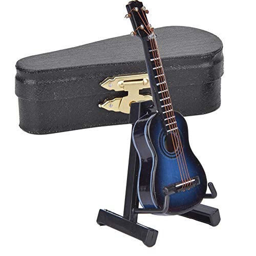 Biitfuu Miniaturgitarrenmodell Holzgitarre Mini-Musikinstrument Ornamente Geburtstagsgeschenk für ausländische Kunden Lehrer oder männliche und weibliche Freunde(Blau) von Biitfuu