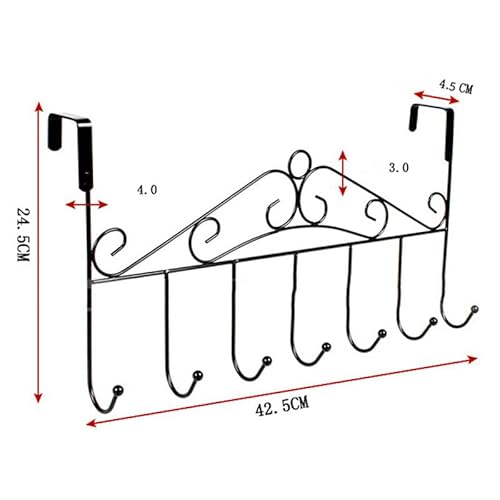 Biitfuu Über Dem Tür Haken Rack Praktische 7 Haken Türhänger Organizer für Handtaschen mit Handtaschen, Geeignet für Schlafzimmer Badezimmer Organisation (BLACK) von Biitfuu