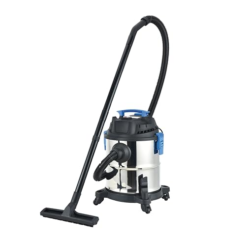 Bikain DIPL15L, 3 in 1 Staubsauger-Flüssigkeit, Asche und Staub-Hohe Leistung 1200W-Gebläsefunktion-15 Liter-Wasser-und Trockensauger mit Rädern-Für Polster, Auto, Böden und draußen, Silber von Bikain