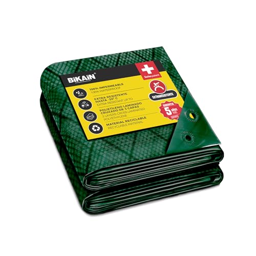 Lona universal impermeable extra resistente de 5x8m verde. von Bikain