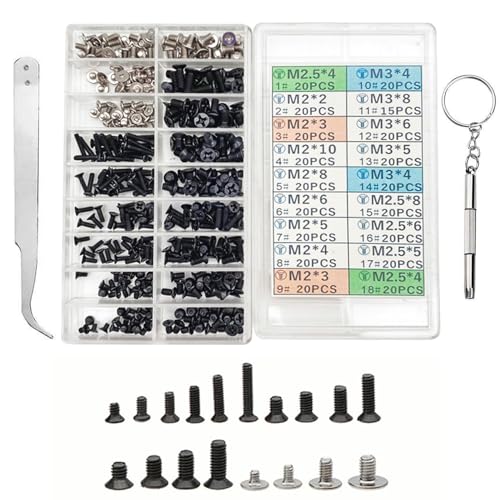 Schrauben sortierten Set, M2 M2.5 M3 Computerschrauben HDD M.2 SSD Schrauben für Universal Laptop PC Computer Reparatur, 355 Stück PC Motherboard Schrauben Abstandshalter Zubehör Set Universal Schrauben sortierten Set, M2 M2.5 M3 Computerschrauben HDD M.2 SSD Schrauben für Universal Laptop PC Computer Reparatur, 355 Stück PC Motherboard Schrauben Abstandshalter Zubehör Set Universal von Bikasun