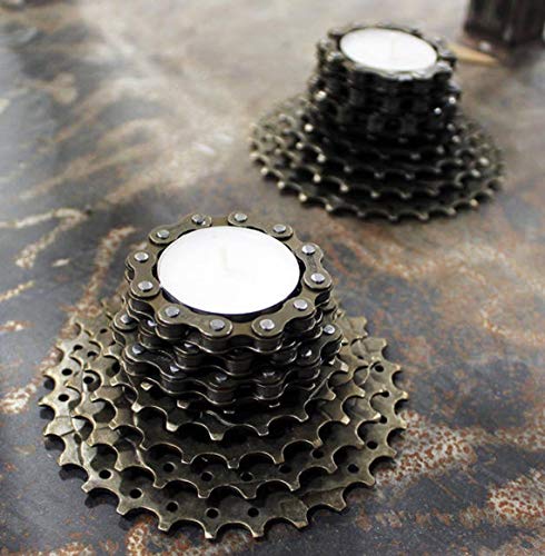 Bikes Bazaar Teelichter Metal Tealight (Set of 2), Metall, Black, 30cm H W x 10cm D von Bikes Bazaar