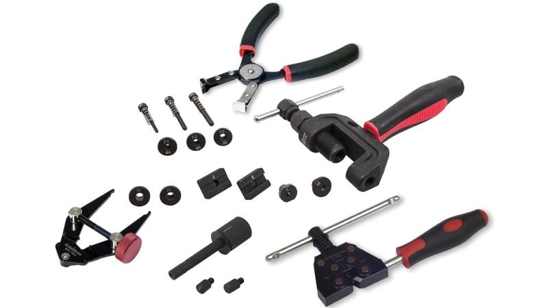 Bikeservice Kettentrenn- und Nietwerkzeugsatz Profi 19-teilig von Bikeservice