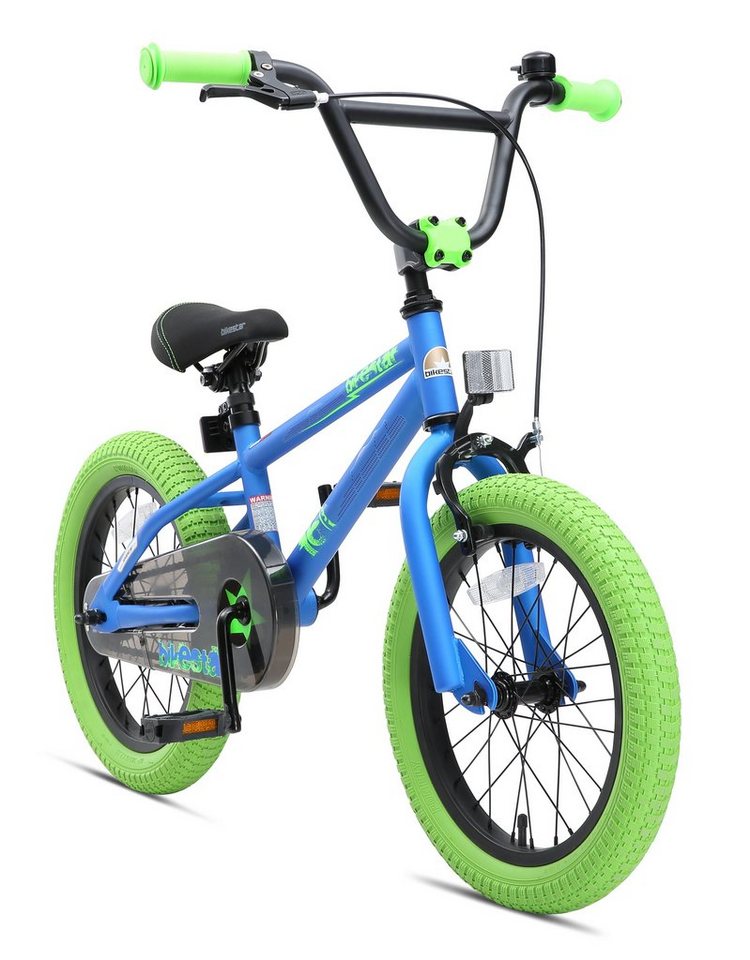 Bikestar Kinderfahrrad BMX, 16 Zoll, ab 107 cm, 4 - 6 Jahre, Jungen, Mädchen, 1 Gang, Handbremse, Rücktrittbremse, Kettenschutz, Höhenverstellbar von Bikestar
