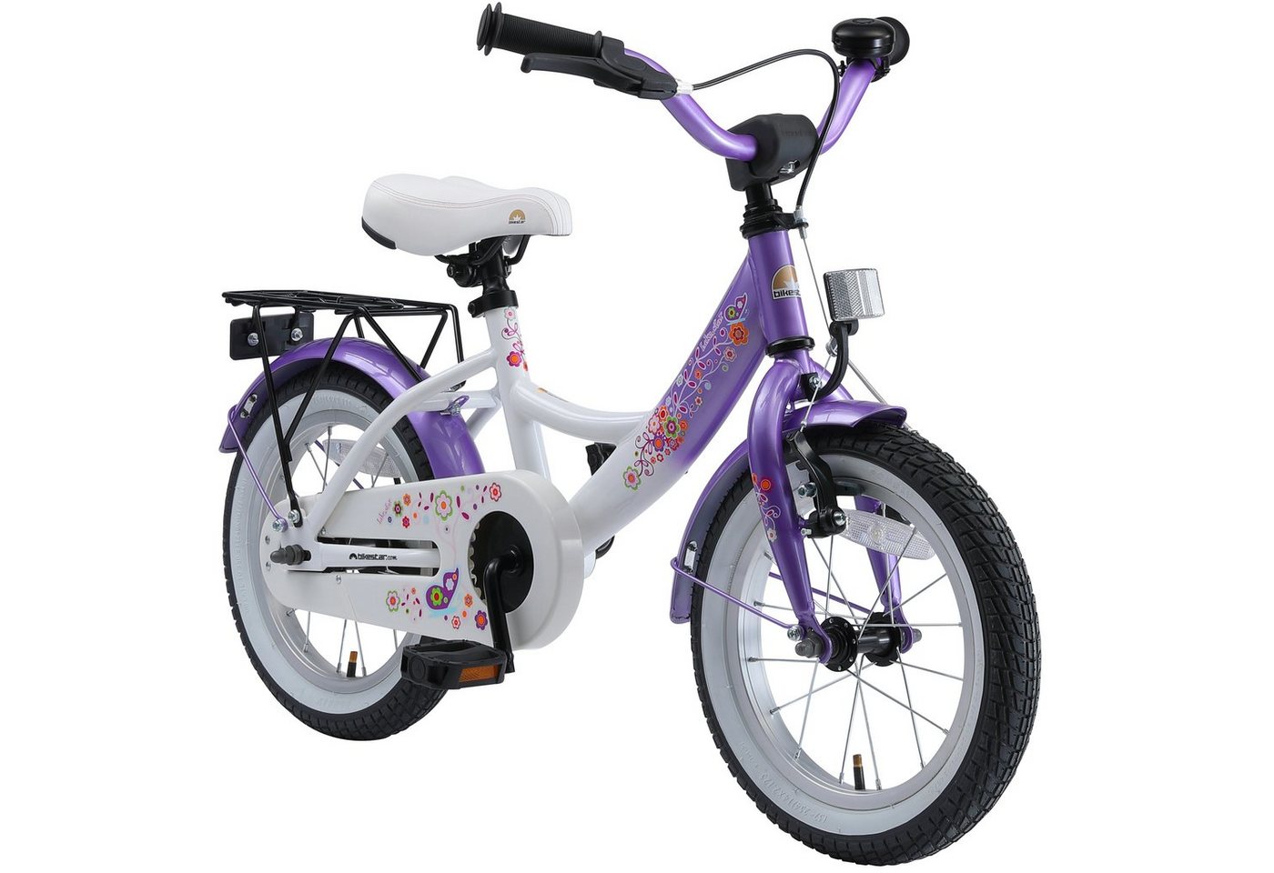 Bikestar Kinderfahrrad Classic, 14 Zoll, ab 98 cm, 3 - 5 Jahre, Jungen, Mädchen, 1 Gang, Handbremse, Rücktrittbremse, Kettenschutz, Höhenverstellbar von Bikestar