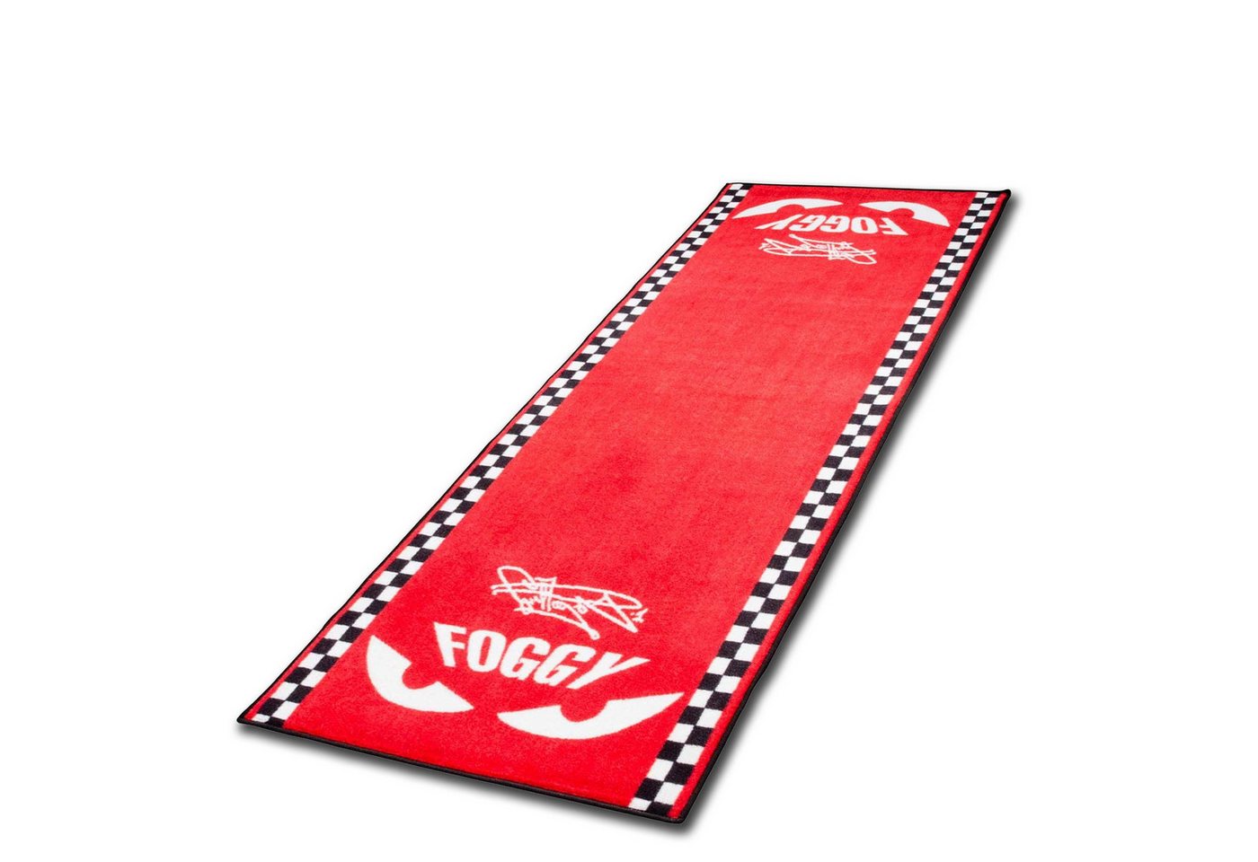 Biketek Designteppich BikeTek Motorradteppich Foggy Eyes Red von Biketek
