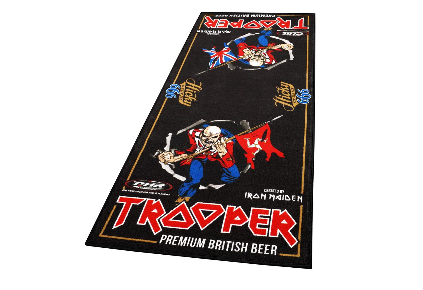Biketek Designteppich BikeTek Motorradteppich Trooper Hickman - Iron Maiden 190x80 von Biketek