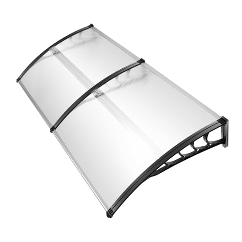 Vordach für Haustür 200 * 90 * 24cm Transparentes Pultbogenvordach Pultvordach Türdach für draußen Regenschutz für Tür Veranda Outdoor Dach Terrasse von Biknltio
