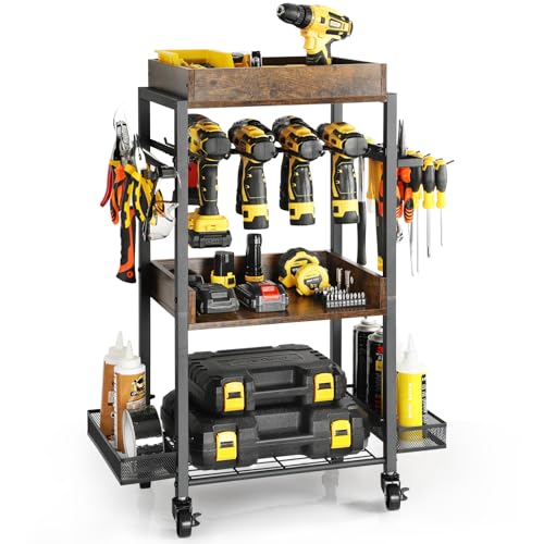 Werkzeugspeicher Werkzeug Aufbewahrung Garage Lagerung Werkzeugkasten Organizer Regalhalter Bohrerregal Regal Werkzeug Organizer mit Rädern Werkstatt Garage Geschenkideen für Männer Dad von Bikoney