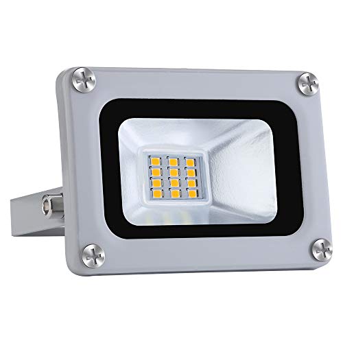 Bikuer 10W Kaltes Weiß LED Strahler, Superhell LED Fluter Flutlicht Außenstrahler, IP65 Wasserfest 6000K Tageslichtweiß, Ideale Wandleuchte Außenbeleucht von Bikuer