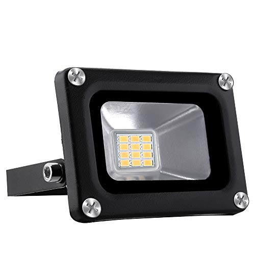 Bikuer 10W Warmweiß LED Strahler, 1000LM Superhell 12V LED Fluter Flutlicht Außenstrahler, IP65 Wasserfest 3000K Tageslichtweiß, Ideale Wandleuchte Außenbeleuchtung für Garten, Garage, Hotel ect. von Bikuer