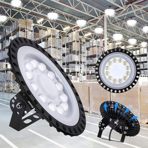 Bikuer LED Industrielampe UFO, 100W LED Hallenleuchte Industrial Hallenbeleuchtung Werkstattbeleuchtung Kronleuchter, Abstrahlwinkel 120° 6000-6500K(1 Stück, 100W) von Bikuer