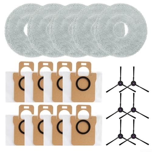 19/28-teiliges Wischtuch-Staubbeutel-Seitenbürste für JONR/passend für T5 PRO Roboter-Staubsauger-Ersatzzubehör-Set mit Mehrzweck-Reinigungswerkzeugen für effektive Bodenpflege und Kantenkehren (A) von BildeeMait