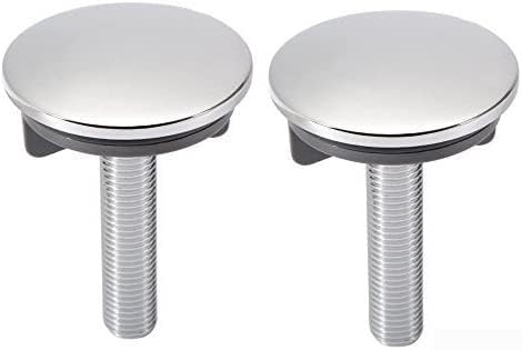 2 x Chrom-Metall-Wasserhahn-Lochabdeckungen mit O-Ring und Gummidichtung, Messingkörper, 50 mm Durchmesser, einfache Installation ohne Werkzeug von BildeeMait
