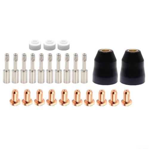 25-teiliges Plasmaschneider-Verbrauchsmaterial-Set für thermische Dynamik PCH-10 Taschenlampen-Set, Elektrodendüse, Schild, Tasse, Wirbelring, 40–100 A, Schneidzubehör 25-teiliges Plasmaschneider-Verbrauchsmaterial-Set für thermische Dynamik PCH-10 Taschenlampen-Set, Elektrodendüse, Schild, Tasse, Wirbelring, 40–100 A, Schneidzubehör von BildeeMait