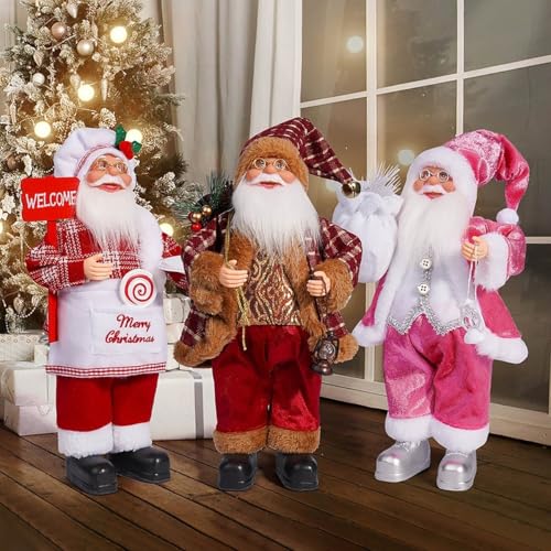 30,5 cm große Puppe, fröhliche Weihnachtsmann-Figur, stehend, traditionelle rote Weihnachtsmann-Figur, verbessern Sie Ihre Weihnachtsatmosphäre (A+B+I) von BildeeMait