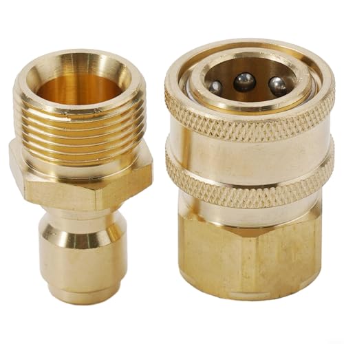 38 M22 Hochdruckreiniger-Adapter-Set mit 3/8-Zoll-Schnellverbindungsstücken aus Messing, geeignet für Schlauchtrommeln, Kugelhähne und Sprühdüsen 38 M22 Hochdruckreiniger-Adapter-Set mit 3/8-Zoll-Schnellverbindungsstücken aus Messing, geeignet für Schlauchtrommeln, Kugelhähne und Sprühdüsen von BildeeMait