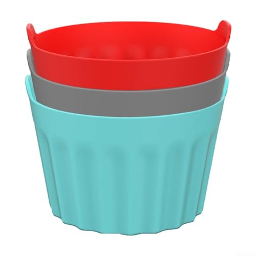 Air Fryer Silikon-Backförmchen für Eier zur Herstellung von Cupcakes und pochierten Eiern, einfach zu bedienen und zu reinigen (3 Stück rot) von BildeeMait