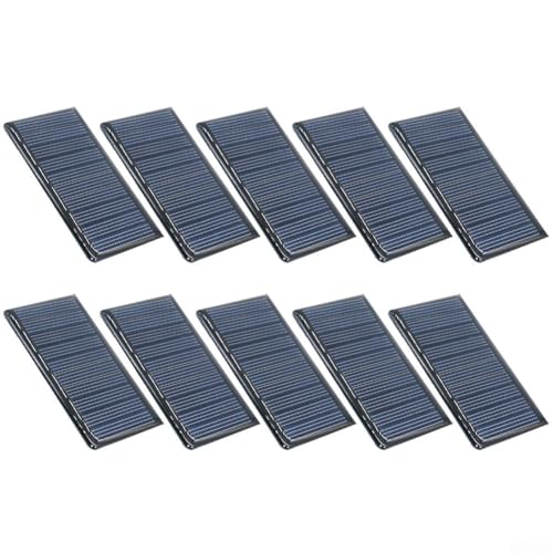 BildeeMait 10 Pack 5V 60mA Polykristalline Mini Solarmodule 68x37mm für DIY Elektronik, Bildungssets, Gartenleuchten, Low-Power-Modelle, Displays von BildeeMait