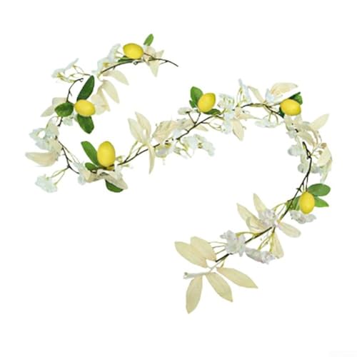 BildeeMait 175 cm lange künstliche Girlande mit lebensechten Kunststoff-Zitronen für Frühlingshochzeiten, Festivals, Partydekoration oder Heimgarten, perfekt für Tür, Fenster, Tisch (A) von BildeeMait