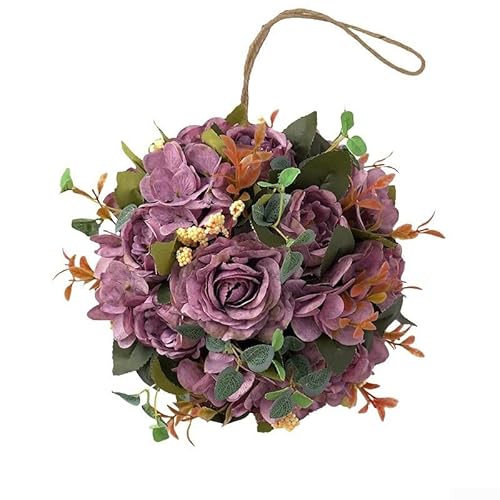 BildeeMait 20 cm Dekoration Simulation Blume künstliche künstliche hängende Blume Globus für Wohnzimmer Schlafzimmer Party Dekoration (lila) von BildeeMait