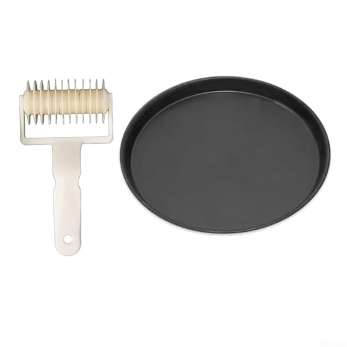 BildeeMait Antihaft-Pizza-Pfannen Runde Backbleche mit Rollenschneider für 6/7/8/9/10 Zoll Pizza Backform für Home Pizza Making (15,2 cm) von BildeeMait
