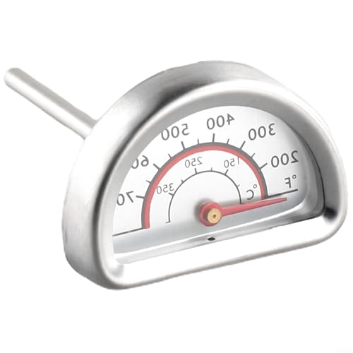 BildeeMait Bimetallthermometer aus Edelstahl mit Dual-Skala in Celsius und Fahrenheit, klares, halbrundes Display für Ofen, Grill und Kochen von BildeeMait