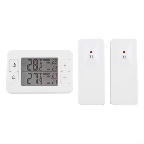 BildeeMait Digitales Thermometer Hygrometer Tragbares kabelloses Thermometer Innen Außen Luftfeuchtigkeit Temperatur mit 2 Sensoren für Zuhause Kühlschrank Gefrierschrank BildeeMait Digitales Thermometer Hygrometer Tragbares kabelloses Thermometer Innen Außen Luftfeuchtigkeit Temperatur mit 2 Sensoren für Zuhause Kühlschrank Gefrierschrank von BildeeMait