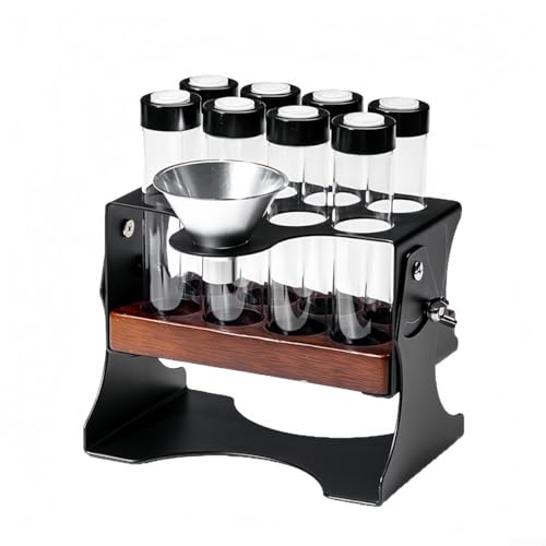 BildeeMait Einzeldosis Kaffeebohnen Organizer mit 8 luftdichten Glasröhren und Einwegauspuffventilen, Massivholzbasis und Trichter, Arbeitsplattenaufbewahrung für Kaffee, Tee und Gewürze BildeeMait Einzeldosis Kaffeebohnen Organizer mit 8 luftdichten Glasröhren und Einwegauspuffventilen, Massivholzbasis und Trichter, Arbeitsplattenaufbewahrung für Kaffee, Tee und Gewürze von BildeeMait