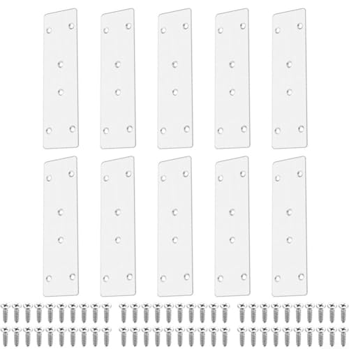 BildeeMait Flache Reparaturverbinder aus Edelstahl, 170 x 48 mm, 10 Stück, robuste 6-Loch-Platten mit Schrauben für Möbel, Holzrahmen und Paneelbefestigung in Wohnmobilen, Booten und Heimgebrauch BildeeMait Flache Reparaturverbinder aus Edelstahl, 170 x 48 mm, 10 Stück, robuste 6-Loch-Platten mit Schrauben für Möbel, Holzrahmen und Paneelbefestigung in Wohnmobilen, Booten und Heimgebrauch von BildeeMait