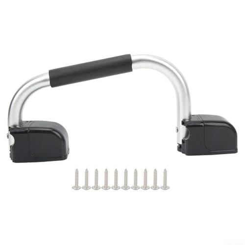 BildeeMait Klappbarer Wohnmobil-Griff aus eloxiertem Aluminium mit gepolstertem EVA-Griff – Einstiegstür, Soft-Touch-Handlauf für Wohnmobil, Camper, Wohnwagen oder Reiseanhänger, abschließbare von BildeeMait