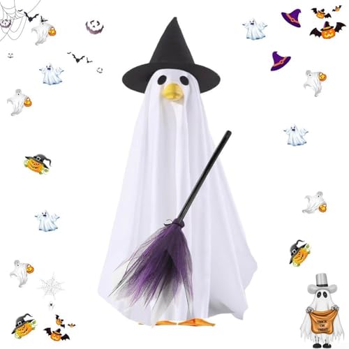 BildeeMait Outdoor Halloween Gans Kostüm mit Hexenhut und lila Besen, Specter Cape Design für 58.4 cm Veranda Gans, wetterfestes Polyester Garten und Hofdekoration BildeeMait Outdoor Halloween Gans Kostüm mit Hexenhut und lila Besen, Specter Cape Design für 58.4 cm Veranda Gans, wetterfestes Polyester Garten und Hofdekoration von BildeeMait