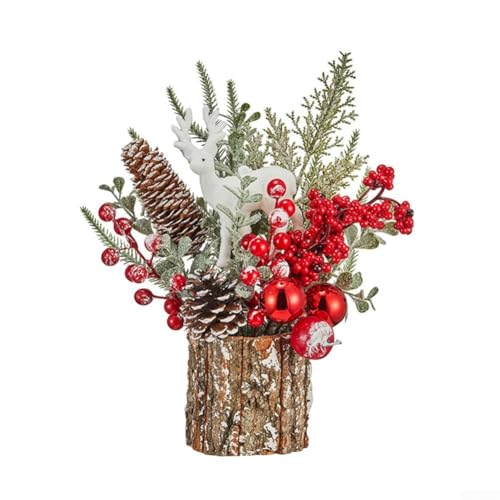 BildeeMait Realistische PE-Rinde Effekt DIY Desktop Weihnachtsbaum Ornament, künstliche Mini-Tischplatte Urlaub Dekoration für Zuhause oder Büro, Weihnachtsdekoration für festliche Feiern (D) von BildeeMait