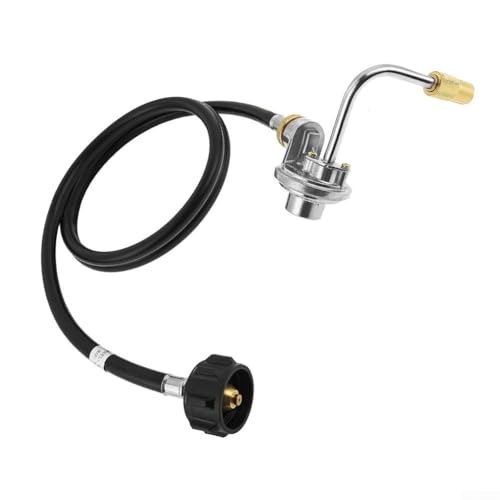 BildeeMait Tragbarer Propangas-Druckregler, 0,5 kg Zylinder, kompatibles BBQ-Grill-Druckreduzierventil mit 1,2 m/1,8 m Rohr für Outdoor-Kochen (Steuerventil + 1,2 m) von BildeeMait