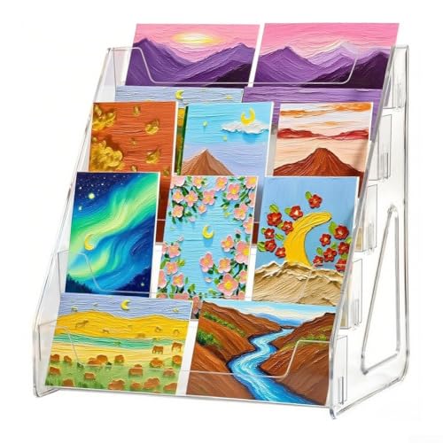 BildeeMait Transparenter Acryl-Präsentationsständer, 5-stöckig, Acryl-Kartenhalter, Präsentationsständer, Tisch-Organizer für Sammler (eins) von BildeeMait