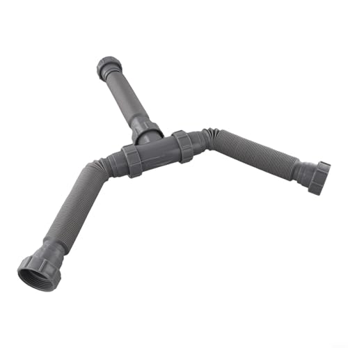 BildeeMait Verstellbares P-Trap-Ablauf-Set für Doppelspüle, 1-1/2 1-1/4 Zoll, flexible Rohre, 20–80 cm Verlängerung mit Adaptern, Silikondichtungen, T-Anschluss für Küche, Badezimmer, Sanitär, grauer BildeeMait Verstellbares P-Trap-Ablauf-Set für Doppelspüle, 1-1/2 1-1/4 Zoll, flexible Rohre, 20–80 cm Verlängerung mit Adaptern, Silikondichtungen, T-Anschluss für Küche, Badezimmer, Sanitär, grauer von BildeeMait
