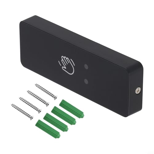 BildeeMait Wasserdichter Infrarot-Sensor-Ausgangstaste, berührungslose Steuertaste, Edelstahl-Türentriegelungstaste für Türzugangskontrolle (schwarz, 115 x 40 mm) von BildeeMait