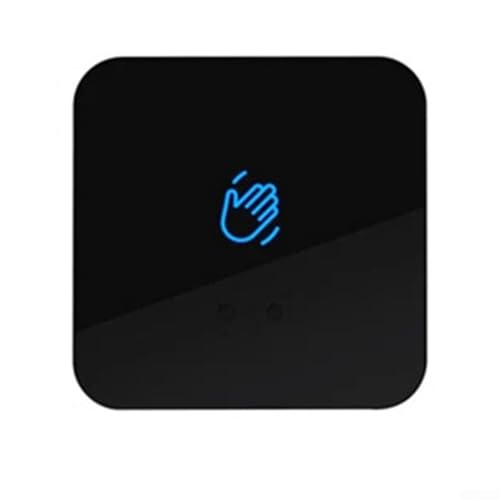 BildeeMait Wasserdichter Infrarot-Sensor-Ausgangstaste, berührungslose Steuertaste, Edelstahl-Türentriegelungstaste für Türzugangskontrolle (schwarz, 86 x 86 mm) von BildeeMait