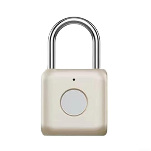 Diebstahlsicherung, intelligentes Fingerabdruck-Schloss, schlüssellos, wasserdicht, Vorhängeschloss mit Alarm für Schließfächer, Tore, Fahrräder und Sicherheit im Freien (Gold) von BildeeMait