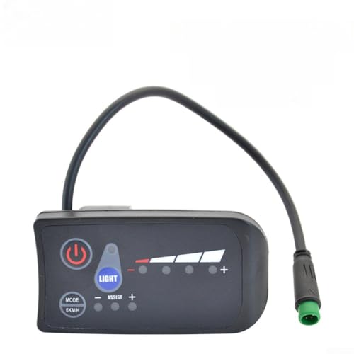 Elektrisches Fahrrad-Power-Anzeige-Messgerät, 24 V-36 V-48 V, wasserdicht, LED, digitaler Geschwindigkeitsregler, ABS-Kunststoffgehäuse, 5-poliges Kabel (36 V) von BildeeMait