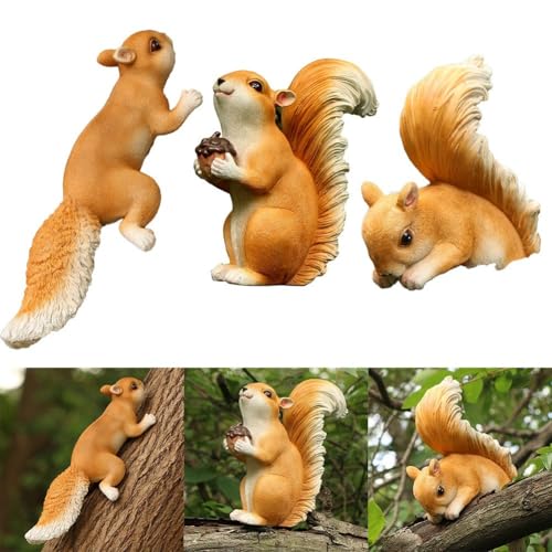 Entzückende Eichhörnchen-Statue für den Garten, zur Verschönerung von Bäumen und Zäunen (#1) von BildeeMait
