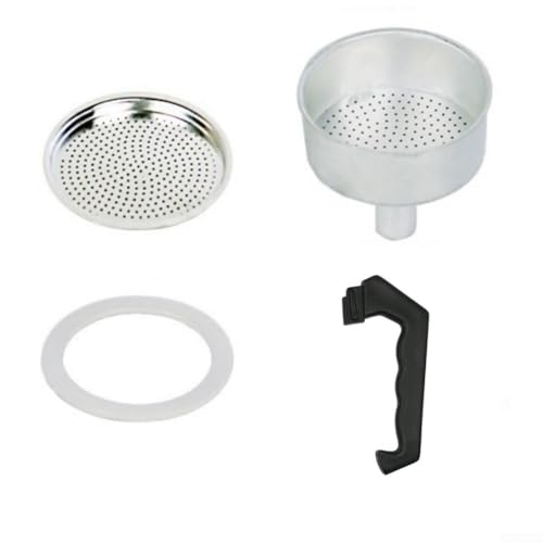 Ersatz-Zubehör-Set für Espresso-Kaffeekanne inkl. Griff, Trichter, Dichtung und Filter, passend für verschiedene Tassengrößen von 3 bis 12 Tassen (12 Tassen) von BildeeMait