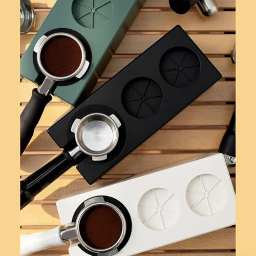 Espresso-Tamperstation mit höhenverstellbarer Schraube, passend für 51 mm, 53 mm und 58 mm Siebträger, rutschfestes und leicht zu reinigendes Design (grün 51/53 mm) von BildeeMait